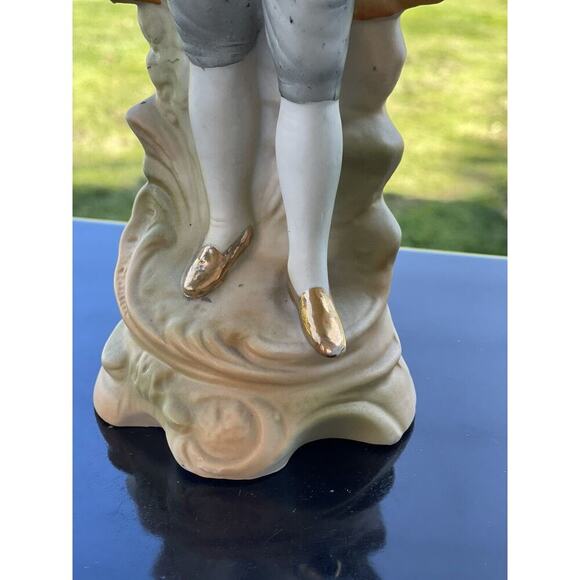 Vintage Colonial Bisque Figurine Victorian Style Man Playing Violin - Picture 2 of 14